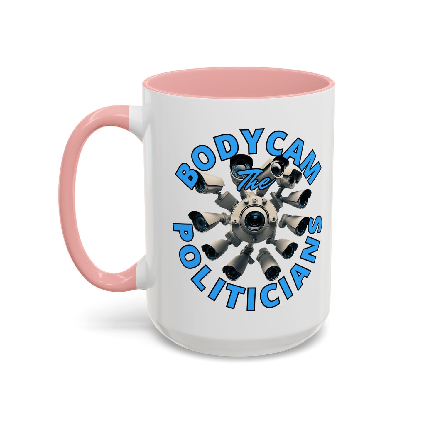 Bodycam the Politicians Cameras White Accent Mug by theGreenDragonTavern.shop