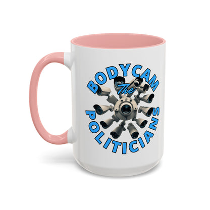 Bodycam the Politicians Cameras White Accent Mug by theGreenDragonTavern.shop