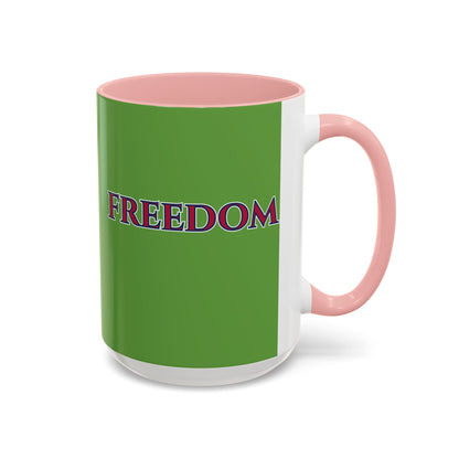 Freedom, Green Accent Mug by theGreenDragonTavern.shop