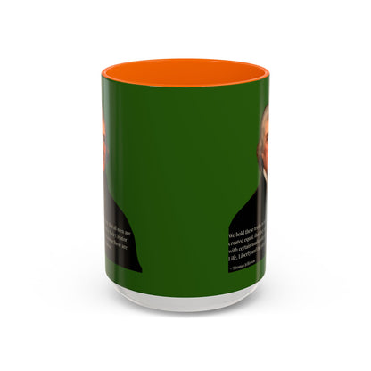 We hold these truths to be self-evident Dark Green Accent Mug by theGreenDragonTavern.shop