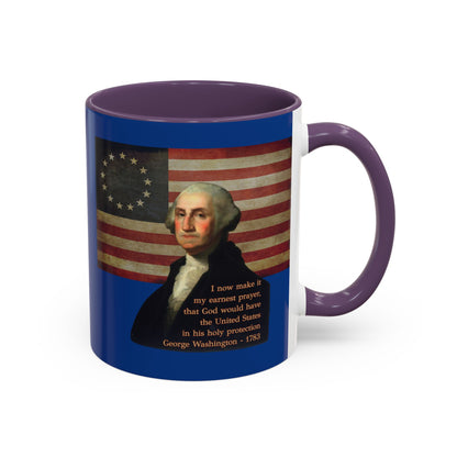 Washington's Earnest Prayer Dark Blue Accent Mug by theGreenDragonTavern.shop