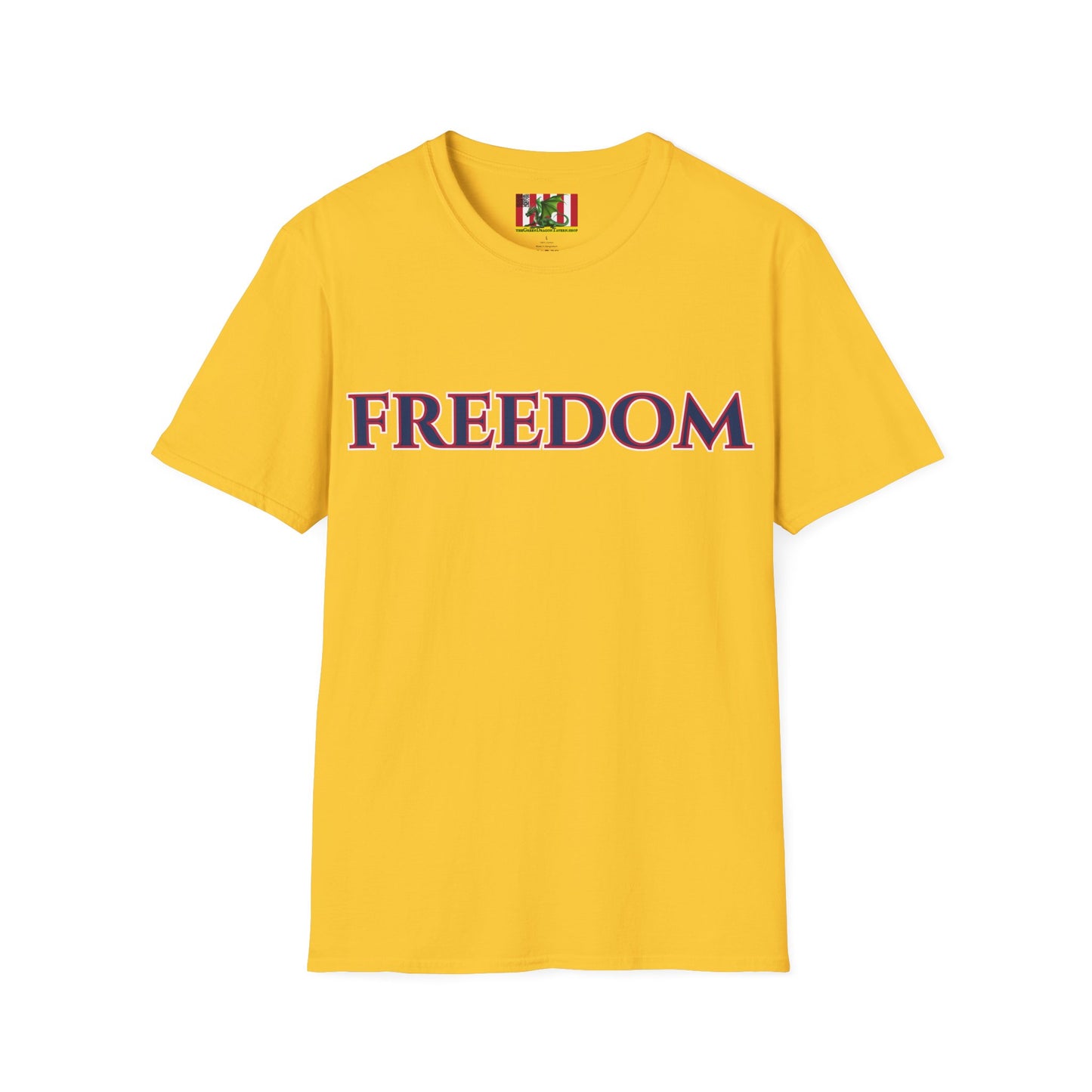 Freedom, Blue font, Light colors Unisex T-Shirt by theGreenDragonTavern.shop