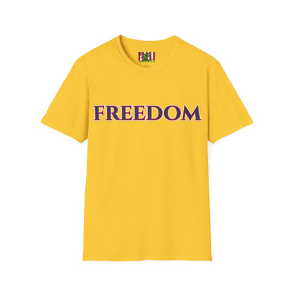 Freedom, Blue font, Light colors Unisex T-Shirt by theGreenDragonTavern.shop