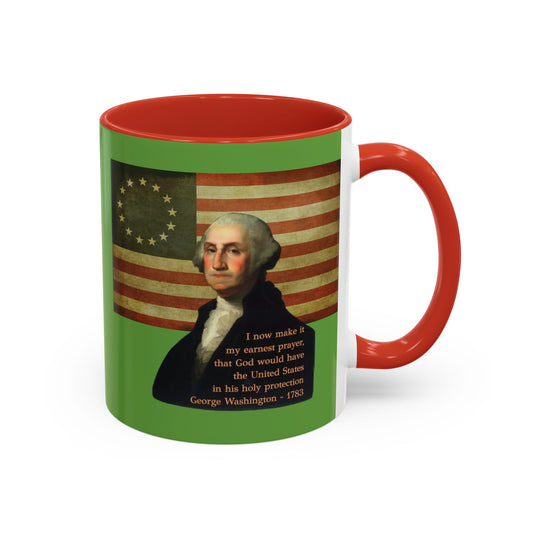 Washington's Earnest Prayer Green Accent Mug by theGreenDragonTavern.shop