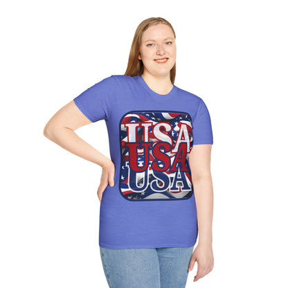 RED White and Blue USA Patriot Light colors Unisex T-Shirt by theGreenDragonTavern.shop
