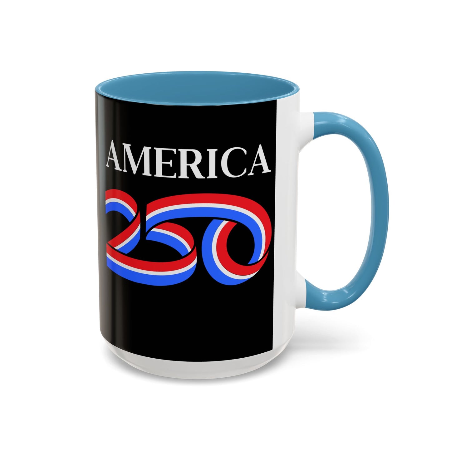 America 250 Black Accent Mug by theGreenDragonTavern.shop