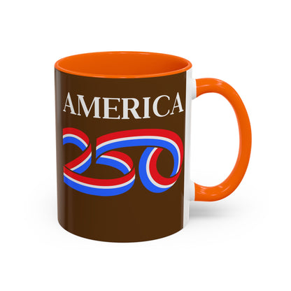 America 250 Brown Accent Mug by theGreenDragonTavern.shop