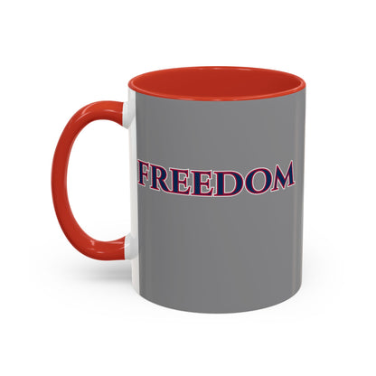 Freedom, Grey Accent Mug by theGreenDragonTavern.shop