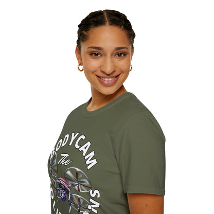 Bodycam the Politicians Drone Dark colors Unisex T-Shirt by theGreenDragonTavern.shop