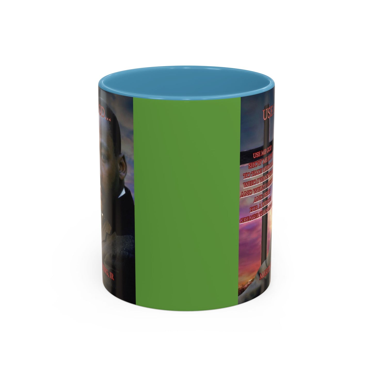 Use Me God, MLK Jr Green Accent Mug by theGreenDragonTavern.shop