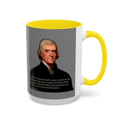 We hold these truths to be self-evident Grey Accent Mug by theGreenDragonTavern.shop