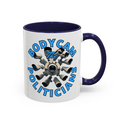 Bodycam the Politicians Cameras White Accent Mug by theGreenDragonTavern.shop