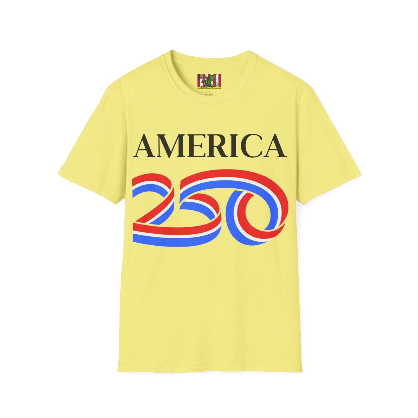 America 250 Black font, Light colors, Unisex T-Shirt by theGreenDragonTavern.shop