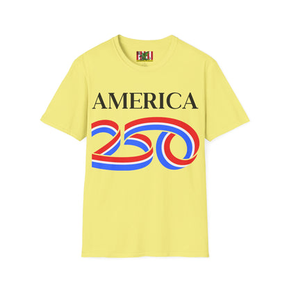 America 250 Black font, Light colors, Unisex T-Shirt by theGreenDragonTavern.shop