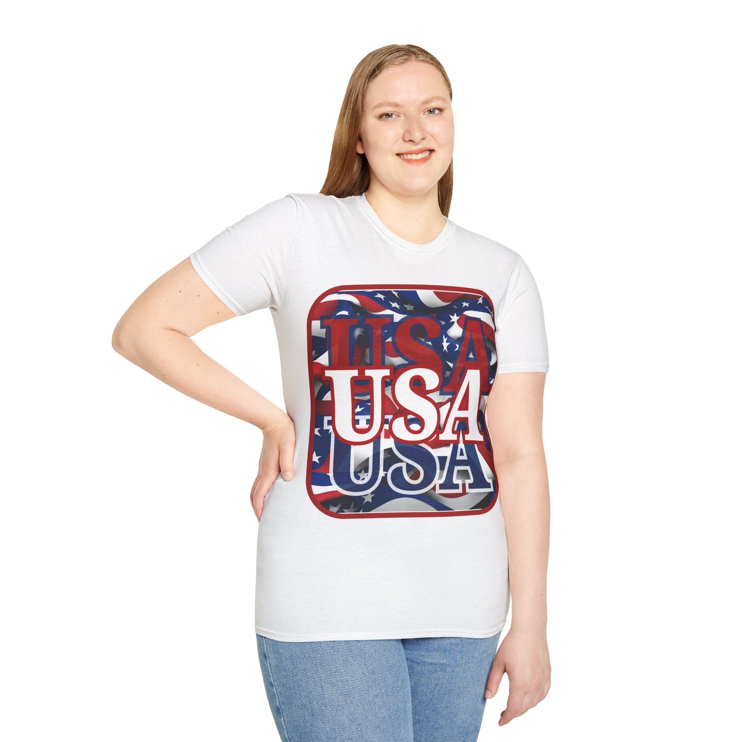 Red WHITE and Blue USA Patriot Light colors Unisex T-Shirt by theGreenDragonTavern.shop