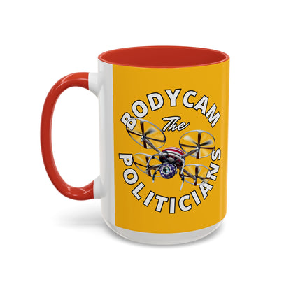 Bodycam the Politicians Drone Yellow Accent Mug by theGreenDragonTavern.shop