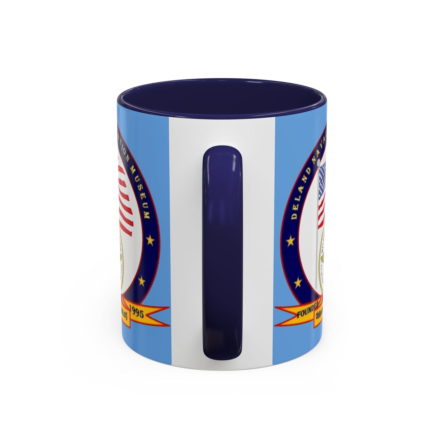 DeLand Naval Air Station Museum Light Blue Accent Mug by theGreenDragonTavern.shop