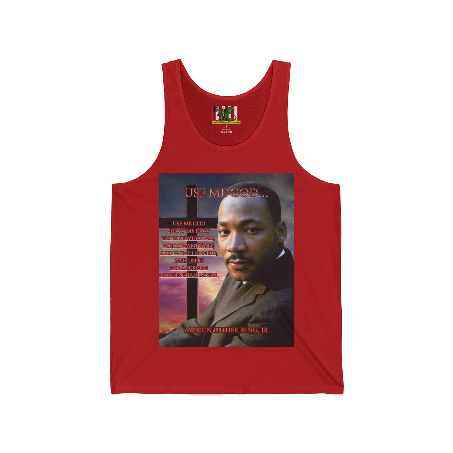 Use Me God, MLK Jr Unisex Jersey Tank Top by theGreenDragonTavern.shop