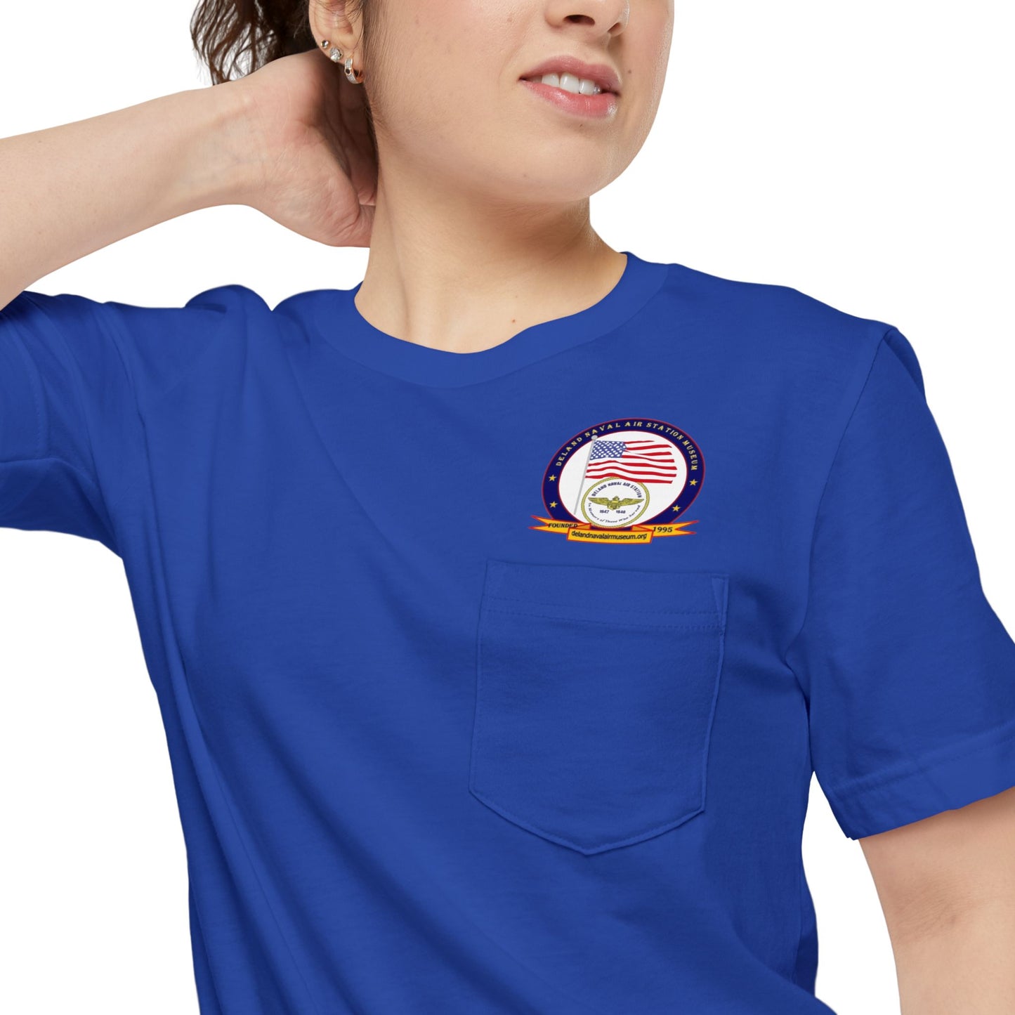 DeLand Naval Air Station Museum Unisex Pocket T-Shirt by theGreenDragonTavern.shop