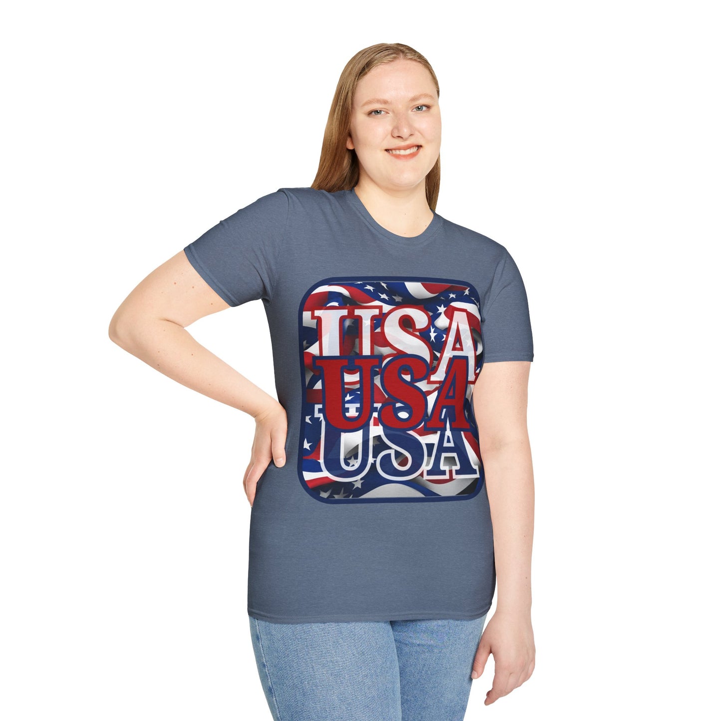 RED White and Blue USA Patriot Dark colors Unisex T-Shirt by theGreenDragonTavern.shop
