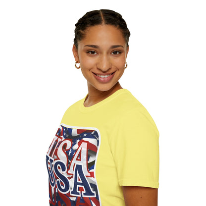 Red White and BLUE USA Patriot Light colors Unisex T-Shirt by theGreenDragonTavern.shop