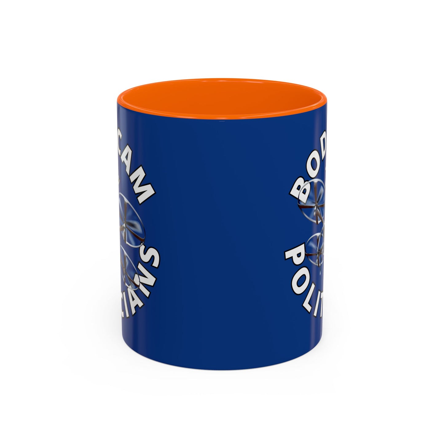 Bodycam the Politicians Drone Dark Blue Accent Mug by theGreenDragonTavern.shop