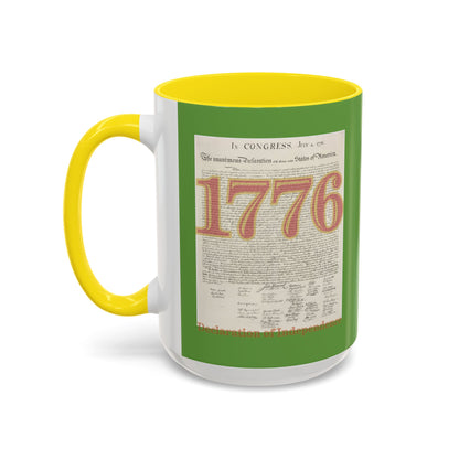 Declaration of Independence Green Accent Mug by theGreenDragonTavern.shop