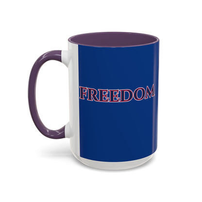 Freedom, Dark Blue Accent Mug by theGreenDragonTavern.shop