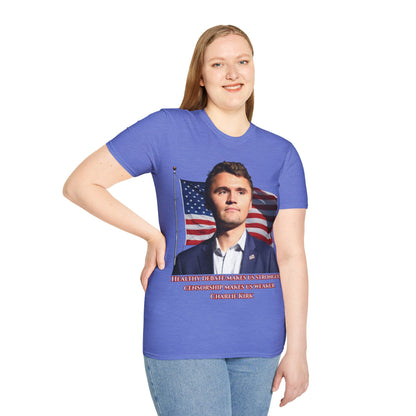 Charlie Kirk, Healthy Debate Light colors Unisex T-Shirt by theGreenDragonTavern.shop