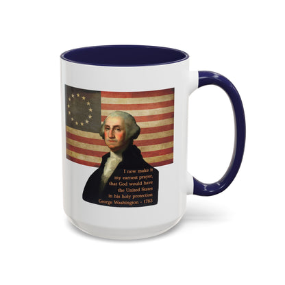 Washington's Earnest Prayer White Accent Mug by theGreenDragonTavern.shop
