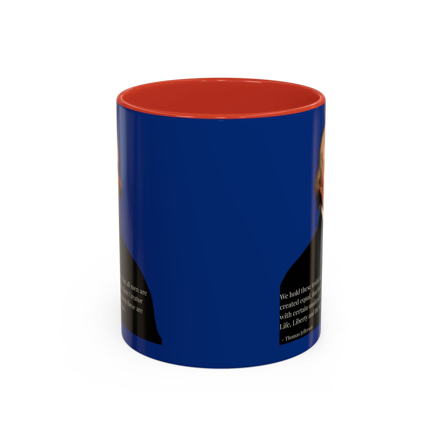 We hold these truths to be self-evident Dark Blue Accent Mug by theGreenDragonTavern.shop