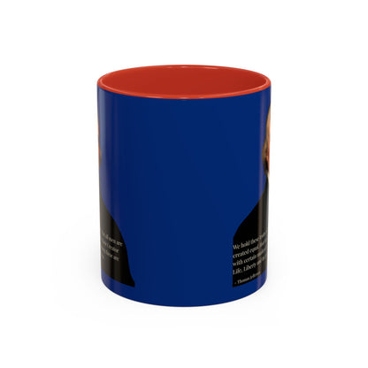 We hold these truths to be self-evident Dark Blue Accent Mug by theGreenDragonTavern.shop