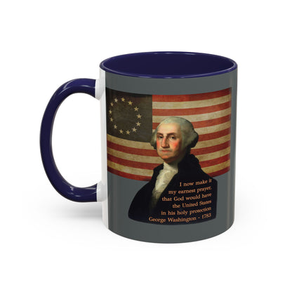 Washington's Earnest Prayer Grey Accent Mug by theGreenDragonTavern.shop