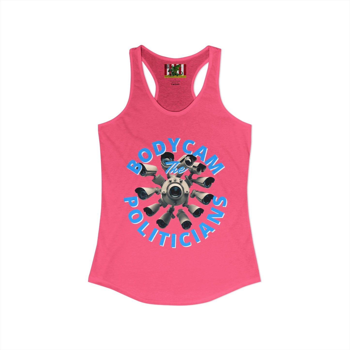 Bodycam the Politicians Cameras Women's Racerback Tank Top by theGreenDragonTavern.shop