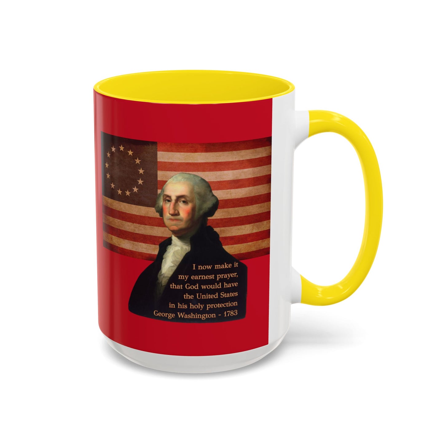 Washington's Earnest Prayer Red Accent Mug by theGreenDragonTavern.shop