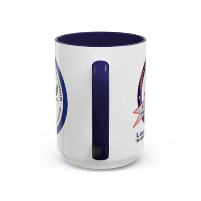 DNASM 2-sided, Founding & Student Art w/Navy Ring White Accent Mug by theGreenDragonTavern.shop