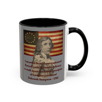 Deborah Sampson, America's Mulan Grey Accent Mug by theGreenDragonTavern.shop