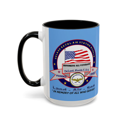 DNASM 2-sided, Founding & Student Art w/WhiteBG Light Blue Accent Mug by theGreenDragonTavern.shop