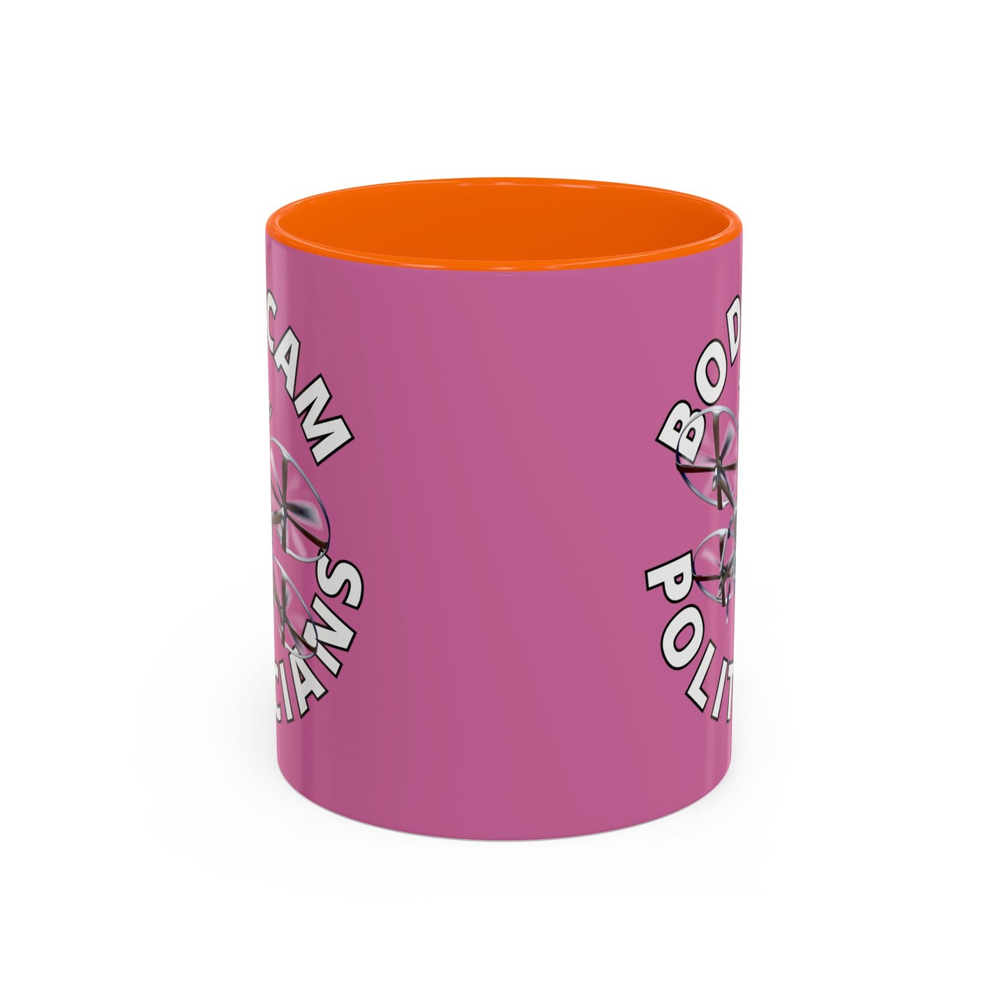 Bodycam the Politicians Drone Pink Accent Mug by theGreenDragonTavern.shop