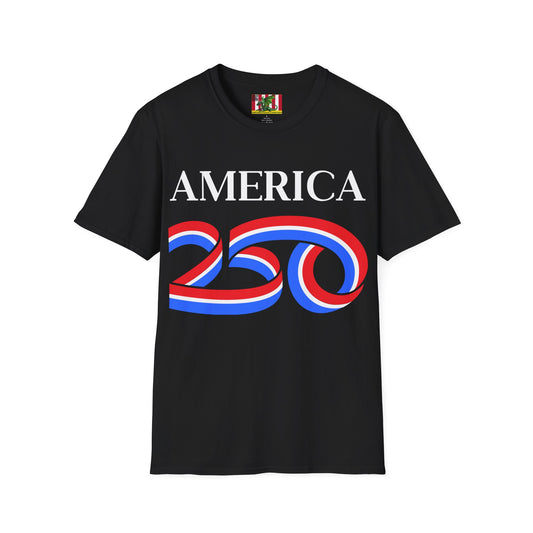 America 250 White font, Dark colors, Unisex T-Shirt by theGreenDragonTavern.shop