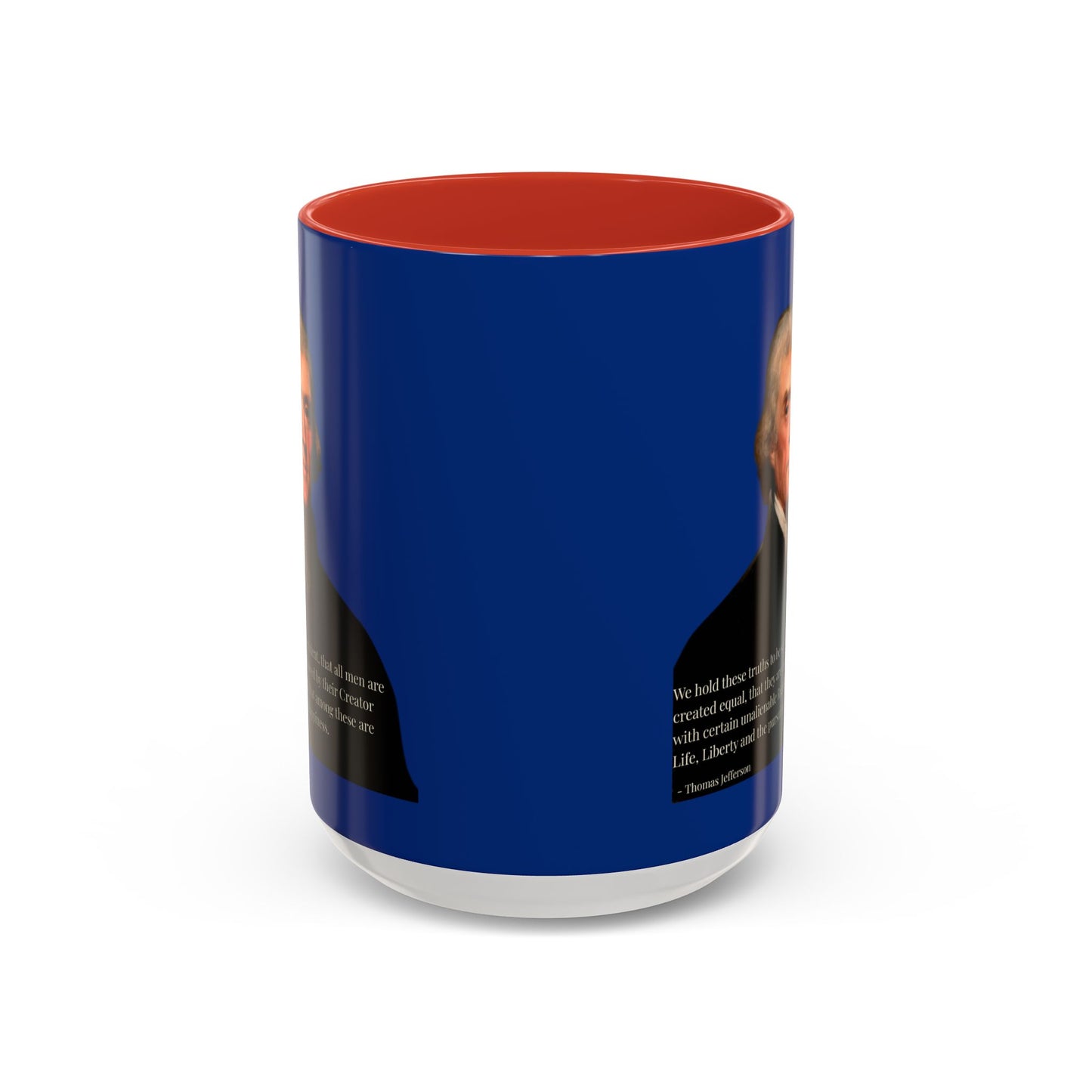 We hold these truths to be self-evident Dark Blue Accent Mug by theGreenDragonTavern.shop