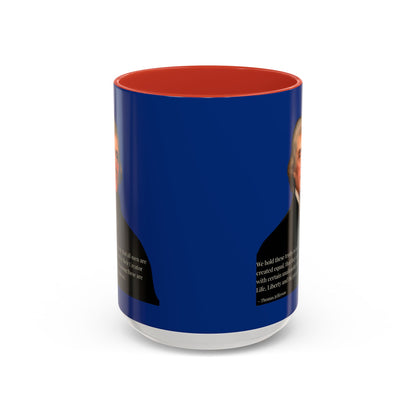 We hold these truths to be self-evident Dark Blue Accent Mug by theGreenDragonTavern.shop