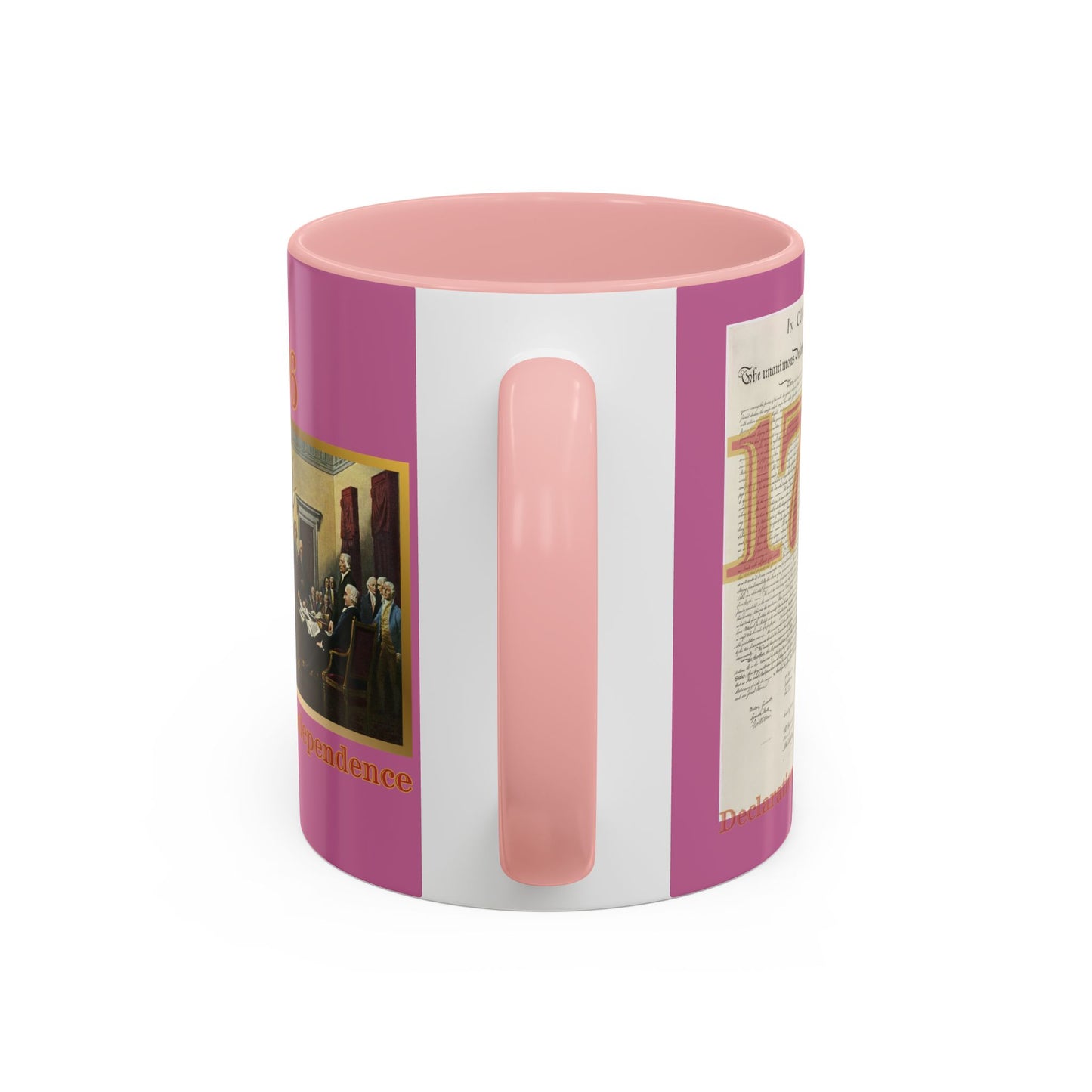 Declaration of Independence Pink Accent Mug by theGreenDragonTavern.shop