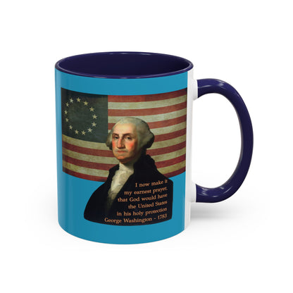 Washington's Earnest Prayer Turquoise Accent Mug by theGreenDragonTavern.shop