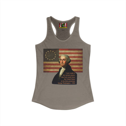 Washington's Earnest Prayer Women's Racerback Tank Top by theGreenDragonTavern.shop