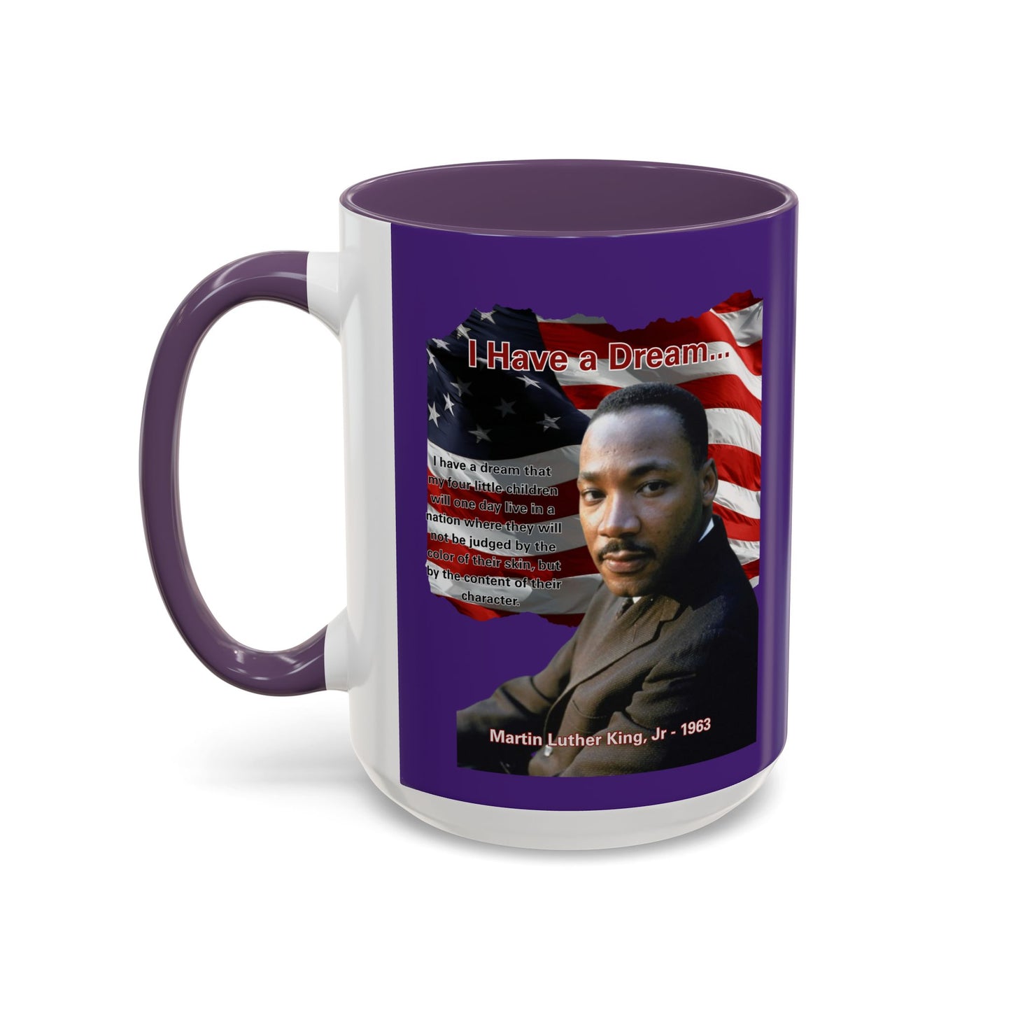 "I Have a Dream" MLKJr Purple Accent Mug by theGreenDragonTavern.shop