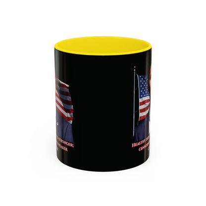 Charlie Kirk, Healthy Debate Black Accent Mug by theGreenDragonTavern.shop