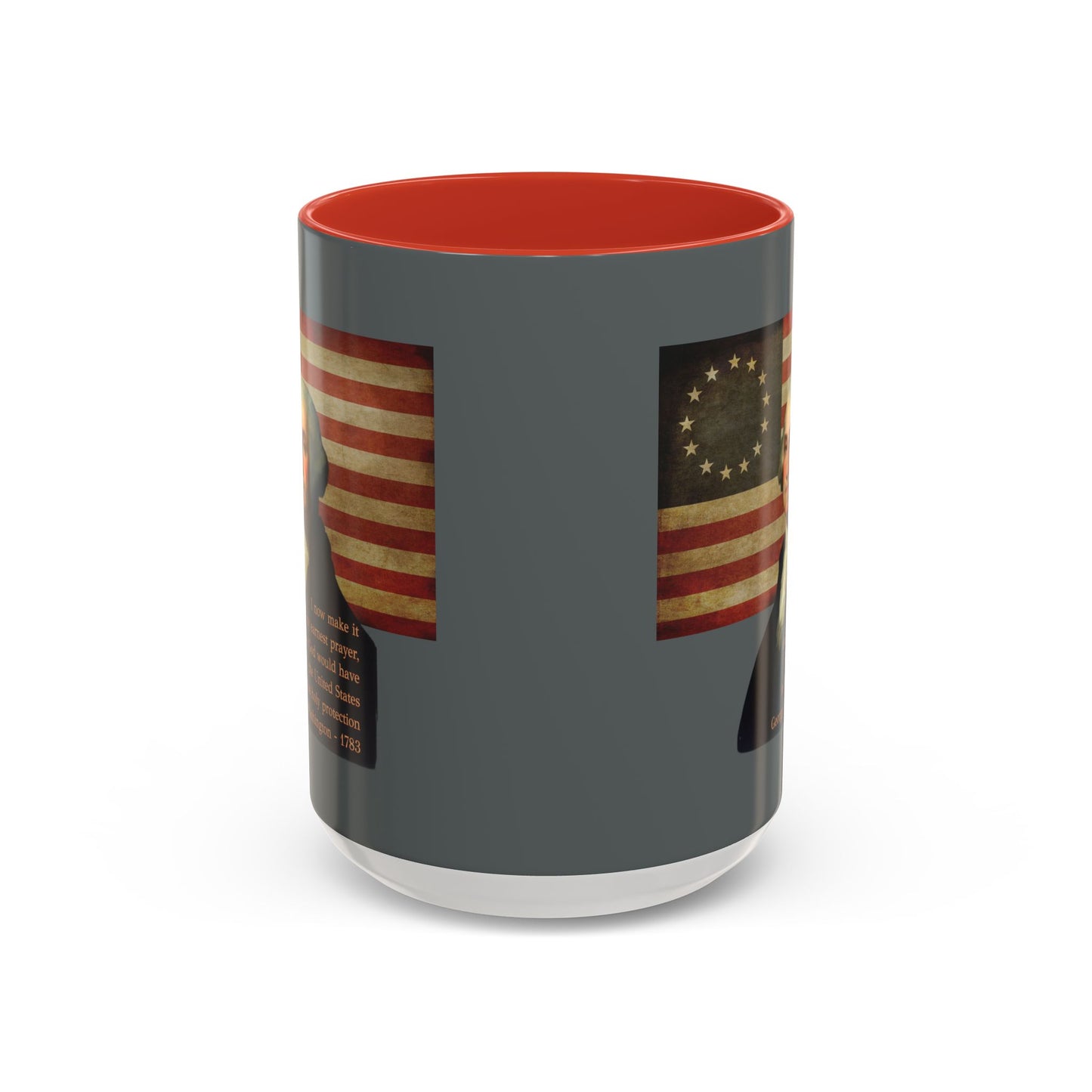 Washington's Earnest Prayer Grey Accent Mug by theGreenDragonTavern.shop