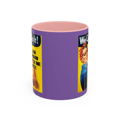 I Am Woman Watch Me Vote Rosie Light Purple Accent Mug by theGreenDragonTavern.shop