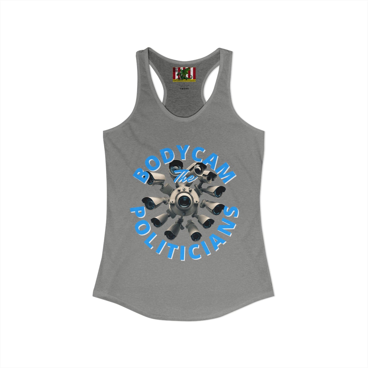 Bodycam the Politicians Cameras Women's Racerback Tank Top by theGreenDragonTavern.shop